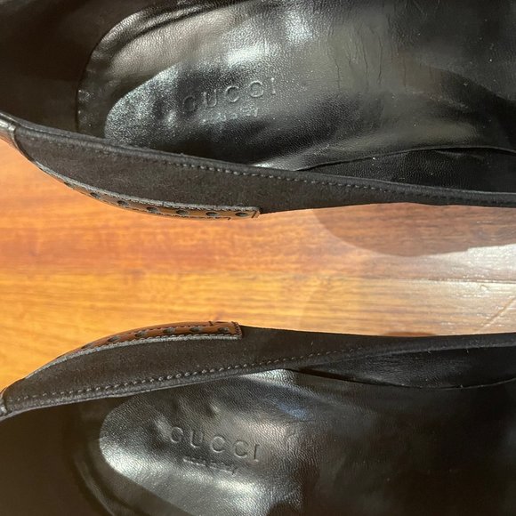 Authentic Gucci "Eve" Patent and suede black heels .  Size 10. - Picture 2 of 6